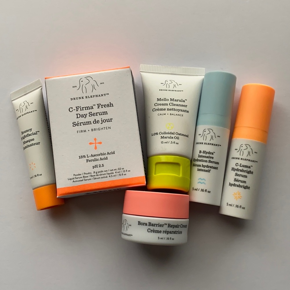 Drunk Elephant Skincare Sample travel 6 piece Set